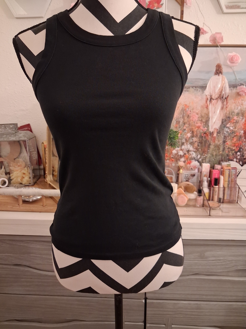 J. Crew Black Ribbed Tank Top